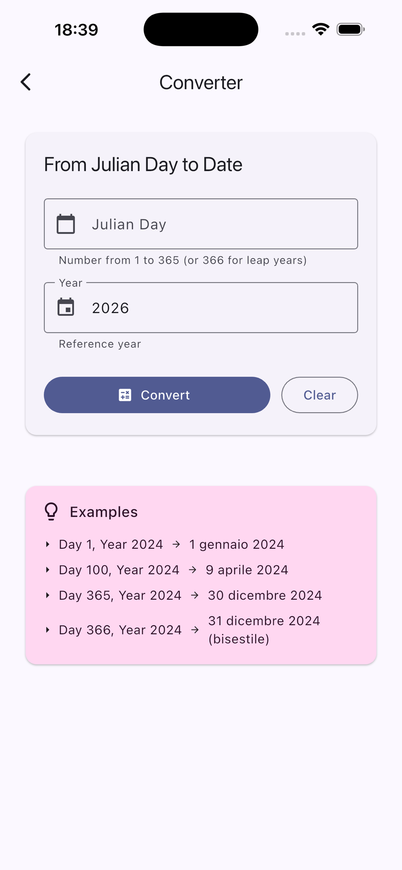 JulianCal Convertitore